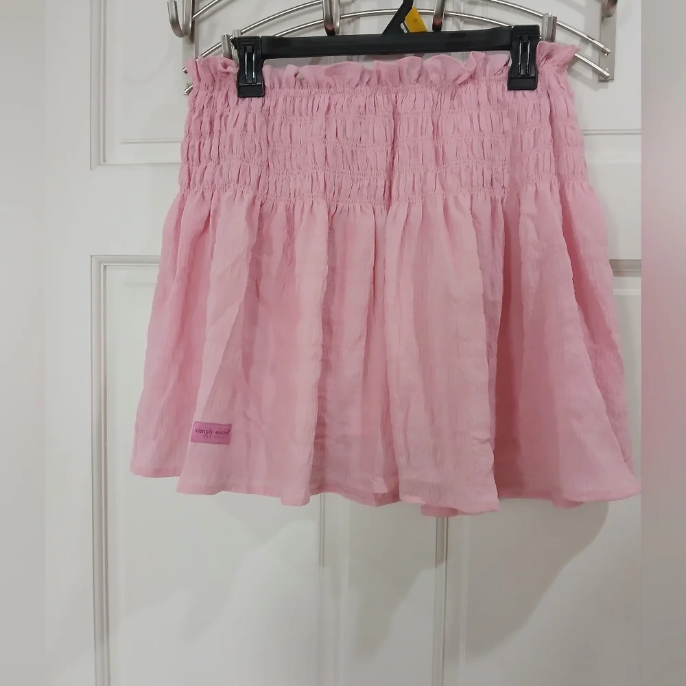 Simply Southern pink shirred skirt skort Size Large